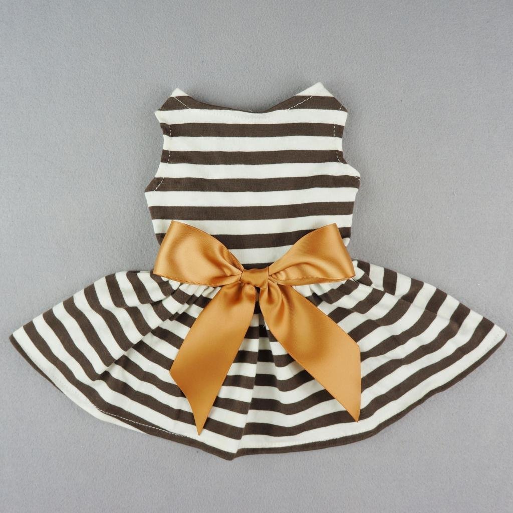 Fitwarm® Comfy Cotton Striped Pet Dress Casual Holiday Dog Shirts Clothes Apparel 2