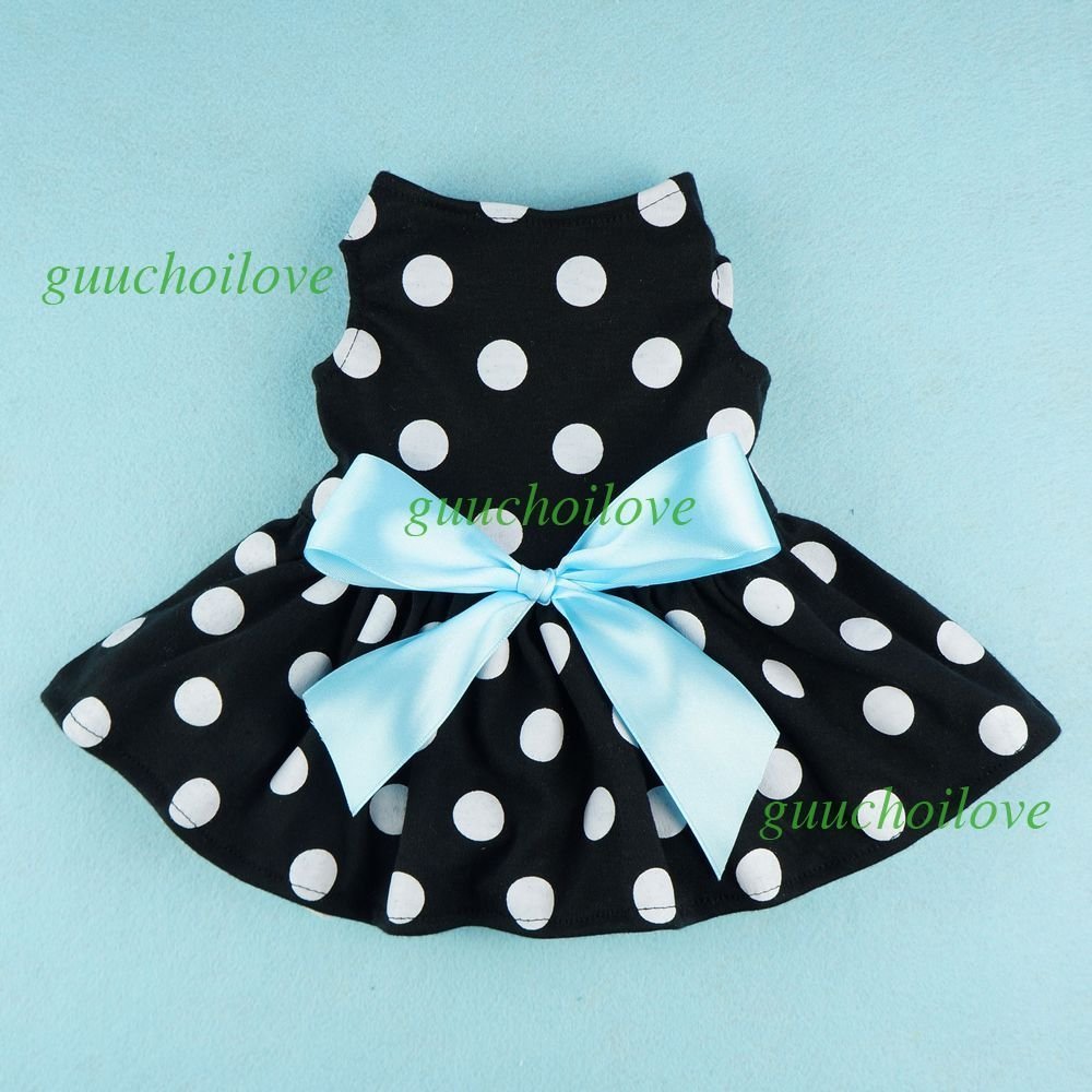 Fitwarm® Cute Polka Dot Ribbon Dog Dress Dog Clothes Cozy Dog Shirt Pet Dress 2