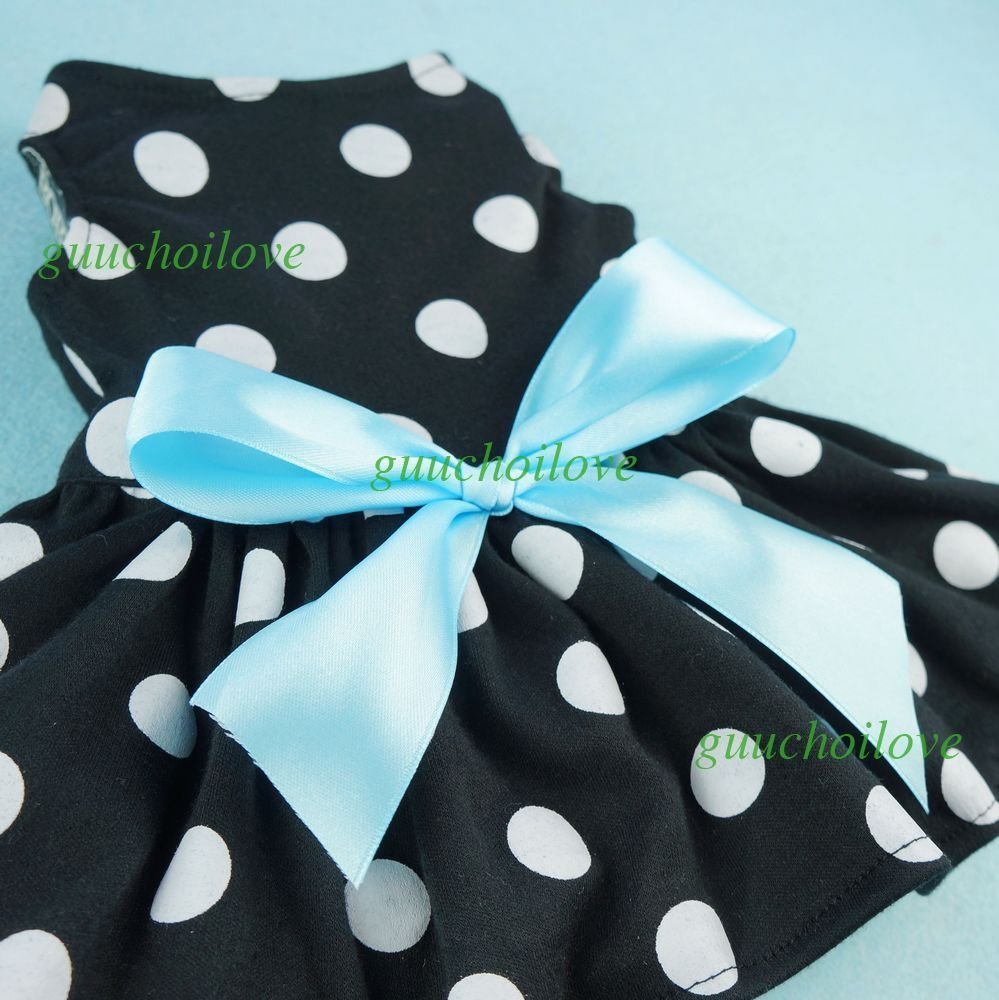 Fitwarm® Cute Polka Dot Ribbon Dog Dress Dog Clothes Cozy Dog Shirt Pet Dress 3