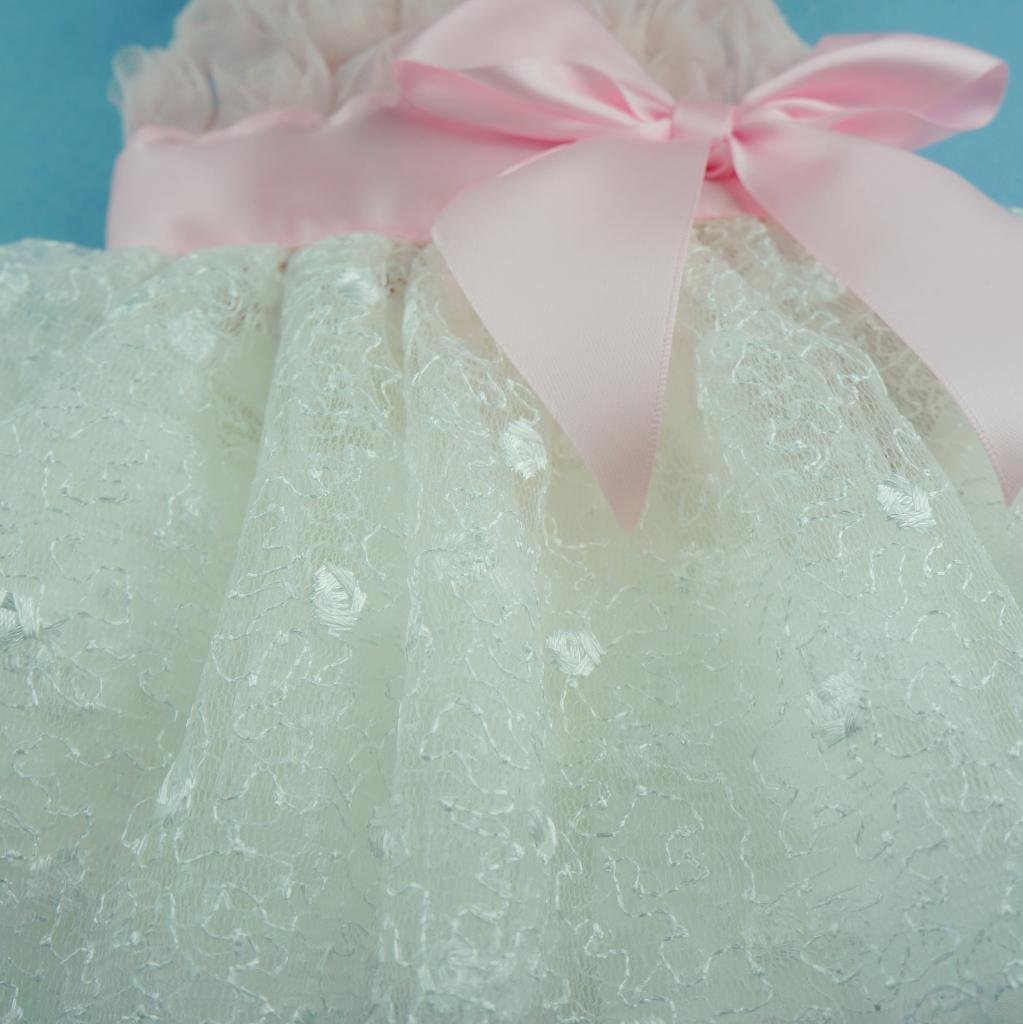 Fitwarm® Pink Rose Lace Pet Dog Wedding Dress Bride Formal Clothes Tutu Vest 6