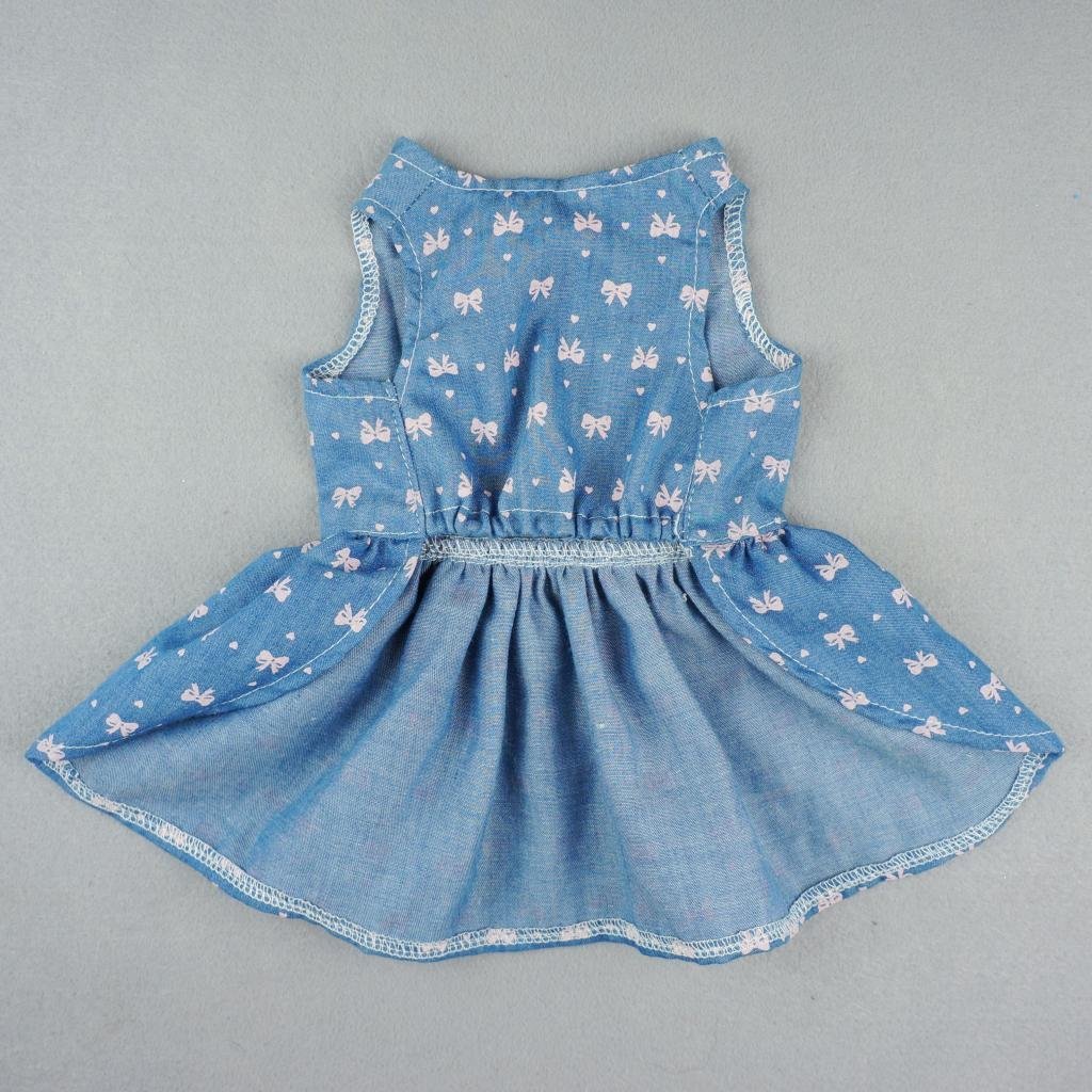 Fitwarm® Sweetie Bows Soft Denim Pet Dog Dress Shirts Clothes Vest Apparel 5