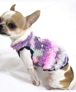 Myknitt Fashion Dog Dresses Cat Pet Boutique Chihuahua Clothes Handmade Crochet Dk906 Free Shipping