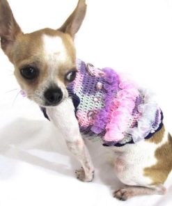 Myknitt Fashion Dog Dresses Cat Pet Boutique Chihuahua Clothes Handmade Crochet Dk906 Free Shipping 4