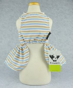 Fitwarm Casual Striped Dog Dress Vest Shirts Pet Clothes Cat Apparel 6