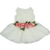 Fitwarm® High Quality Luxury Rose Lace Pet Dog Weddding Dress Bride Clothes Formal Apparel