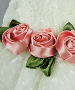 Fitwarm® High Quality Luxury Rose Lace Pet Dog Weddding Dress Bride Clothes Formal Apparel 3