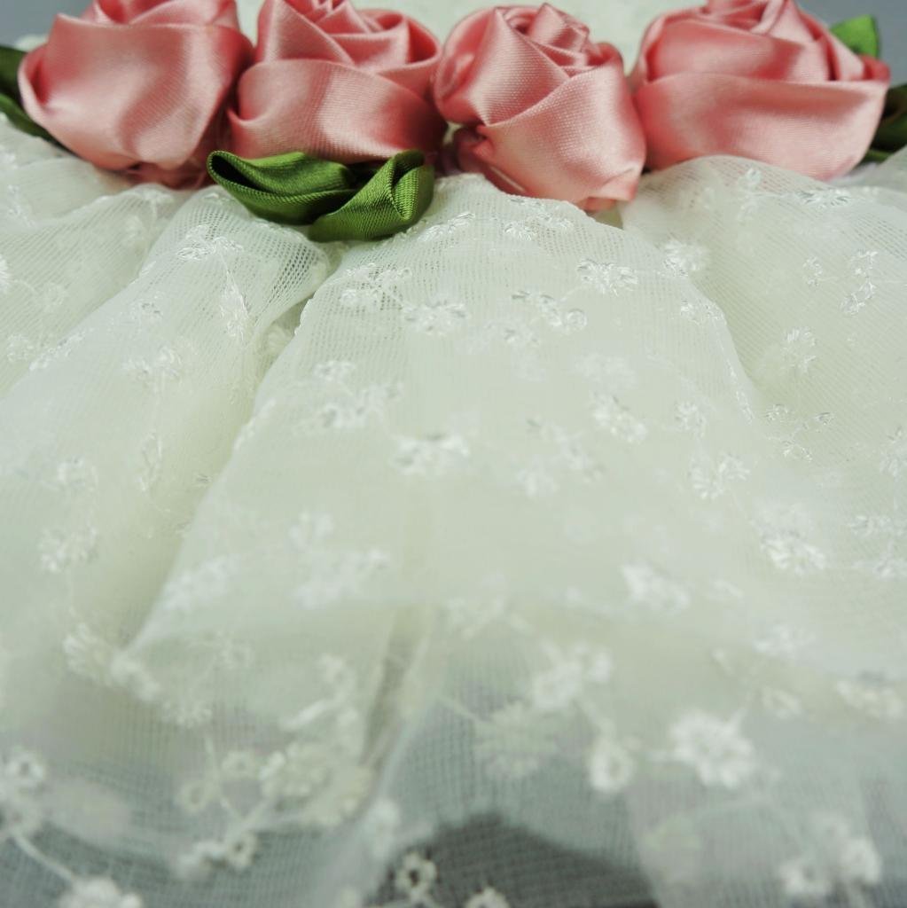 Fitwarm® High Quality Luxury Rose Lace Pet Dog Weddding Dress Bride Clothes Formal Apparel 4