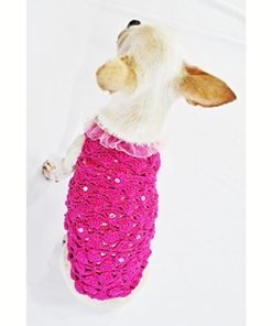 Pink Dog Clothes Fancy Pet Apparel Crystal Fashion Designer Dog Clothing Handmade Crochet Cute Puppy Clothes Chihuahua Clothing Df17 By Myknitt - Free Shipping 4