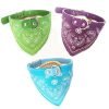 GigaMax(TM) New Adjustable Pet Collar Dog Cat Bandana Scarf Neckerchief Collars Customized Paisley Pattern Green Chihuahua Accessories
