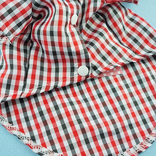 Handsome Casual Dog Plaid Shirt Gentle Dog Western Shirt Dog Clothes Dog Shirt + Bow 3