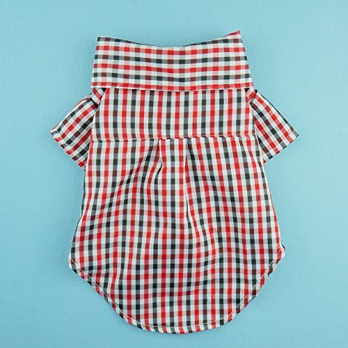 Handsome Casual Dog Plaid Shirt Gentle Dog Western Shirt Dog Clothes Dog Shirt + Bow 5