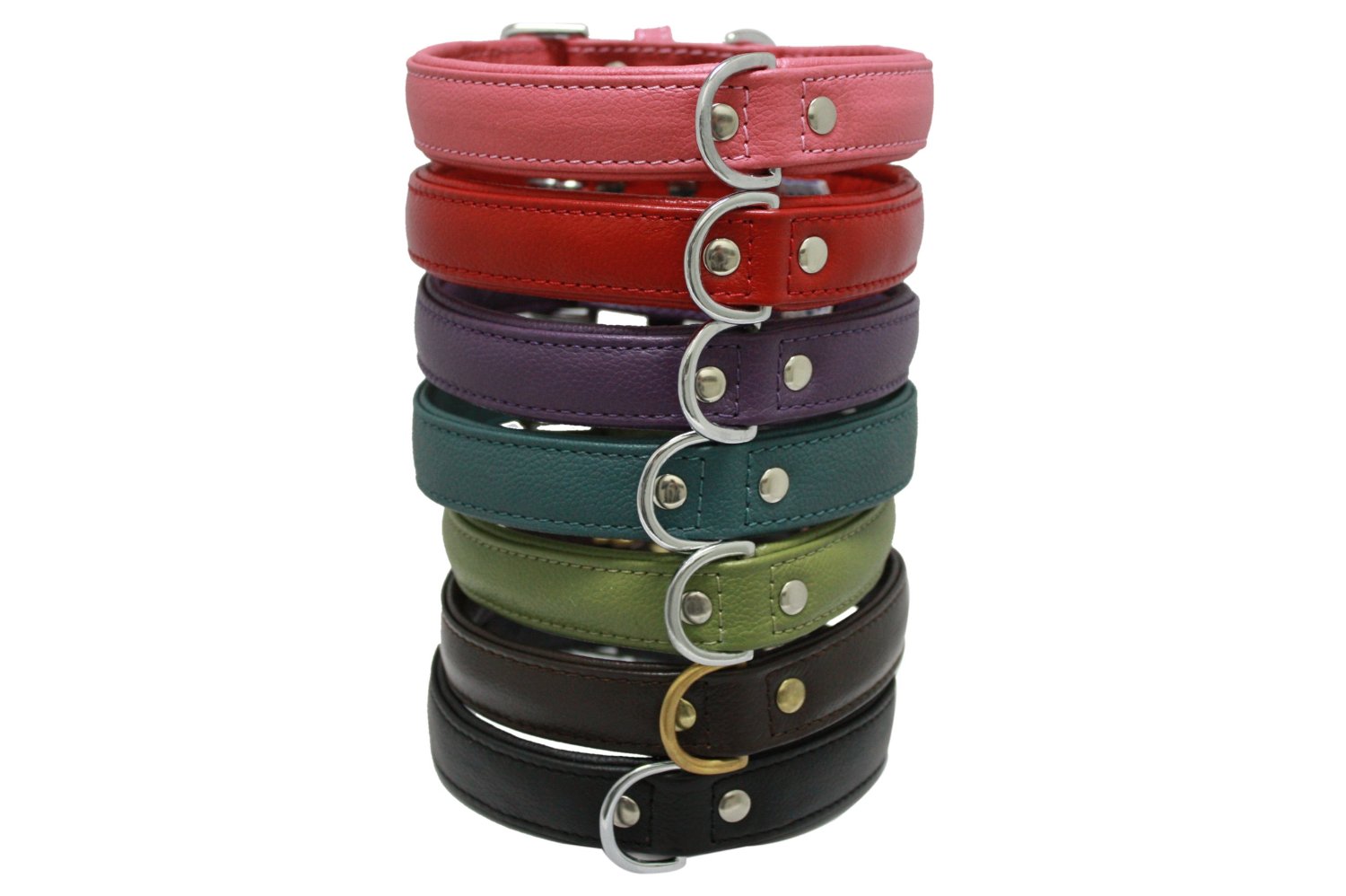 Leather Dog Collar, Padded, 10 x 1-2, Pink, 100% Genuine Leather (Alpine) Yorkie, Chihuahua, Tea Cup 2