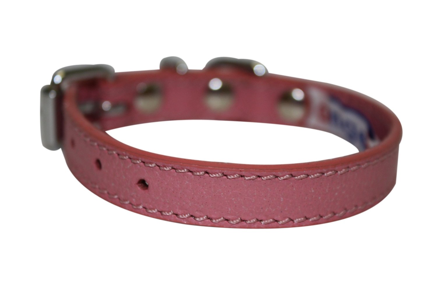 Leather Dog Collar, Padded, 10 x 1-2, Pink, 100% Genuine Leather (Alpine) Yorkie, Chihuahua, Tea Cup
