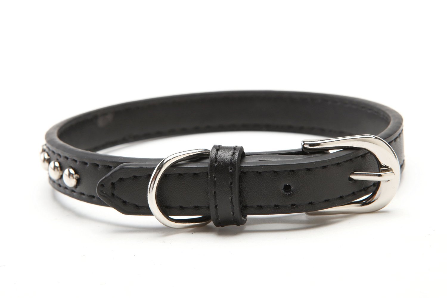 BINGPET BA2006 Real Split Leather Studded Pet Dog Collar 2