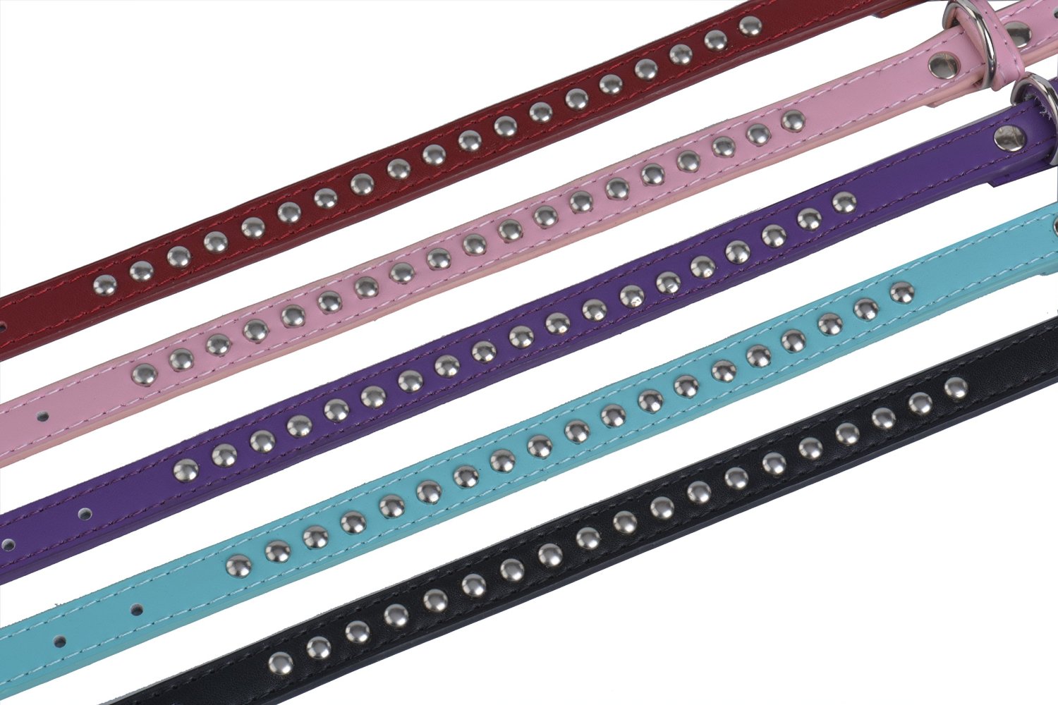 BINGPET BA2006 Real Split Leather Studded Pet Dog Collar 6