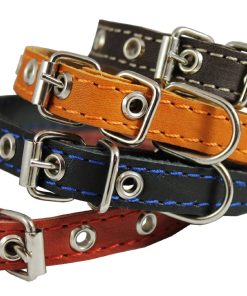 Real Leather Dog Collar 9.5-13 Neck Size, 1-2 Wide Chihuahua, Puppies 4