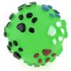 Uxcell Paw Pattern Round Ball Shape Rubber Pet Dog Chihuahua Squeaky Toy, Green