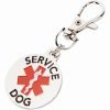 DOUBLE SIDED SERVICE DOG with Red Medical Alert Symbol 1.25 inch Durable Stainless Steel Dog Tag