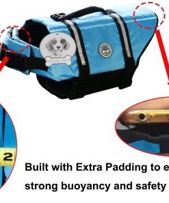 Vivaglory Dog Life Jacket Size Adjustable Dog Lifesaver Safety Reflective Vest Pet Life Preserver 3