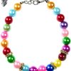 3 Sizes Handmade Cat Dog Necklace Jewelry with Bling Rhinestone Colorful Pearls Gorgeous for Pets Cats Puppy Dogs Puppy Chihuahua Yorkie Girl Costume Outfits-1