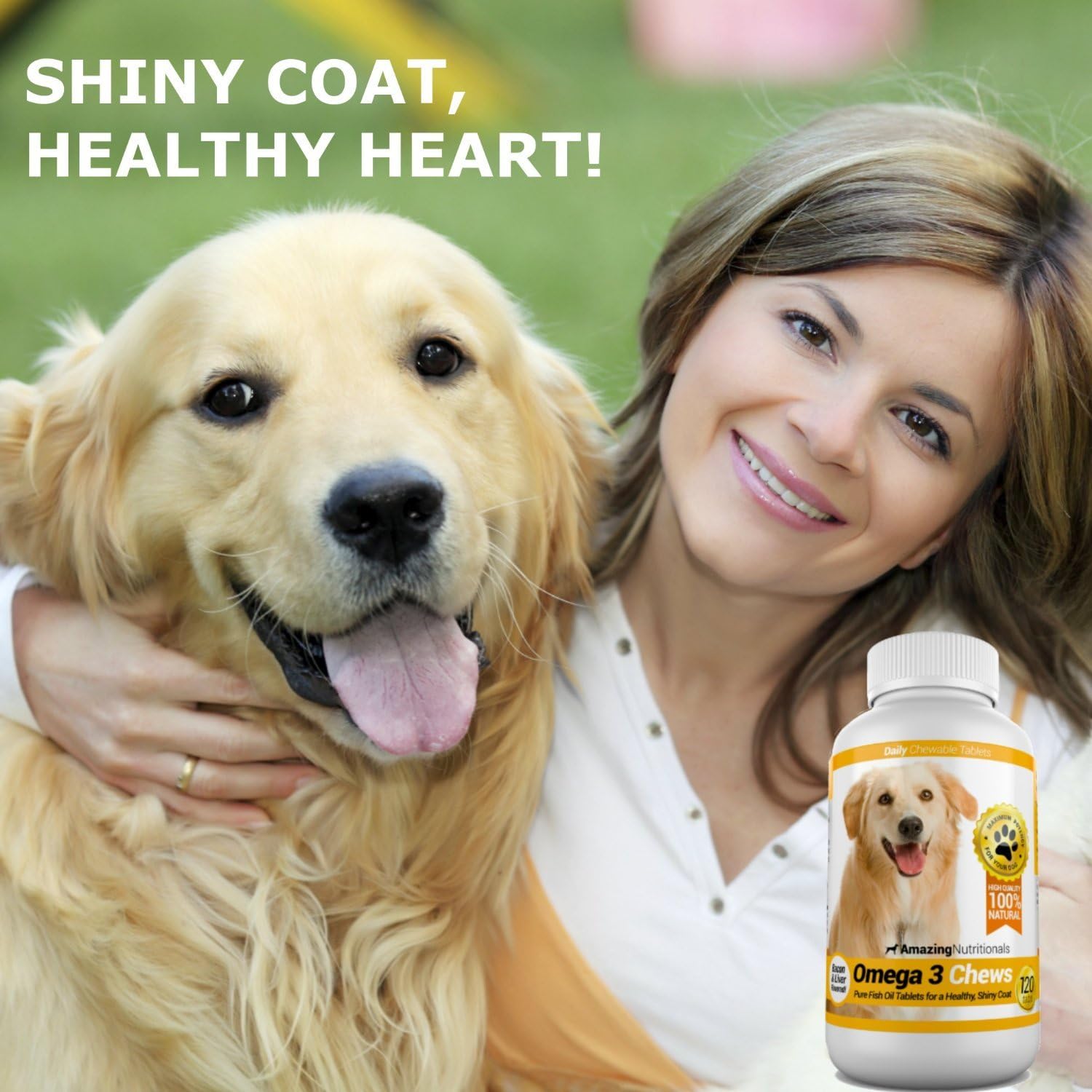 Amazing Combo Omega-3 Fish Oil and Turmeric Curcumin for Dogs - Pure All-Natural Pet Antioxidant-2