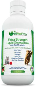 BeMedFree.com Extra Strength Liquid Glucosamine - Hip And Joint Pain Relief Supplement For Dogs And Cats