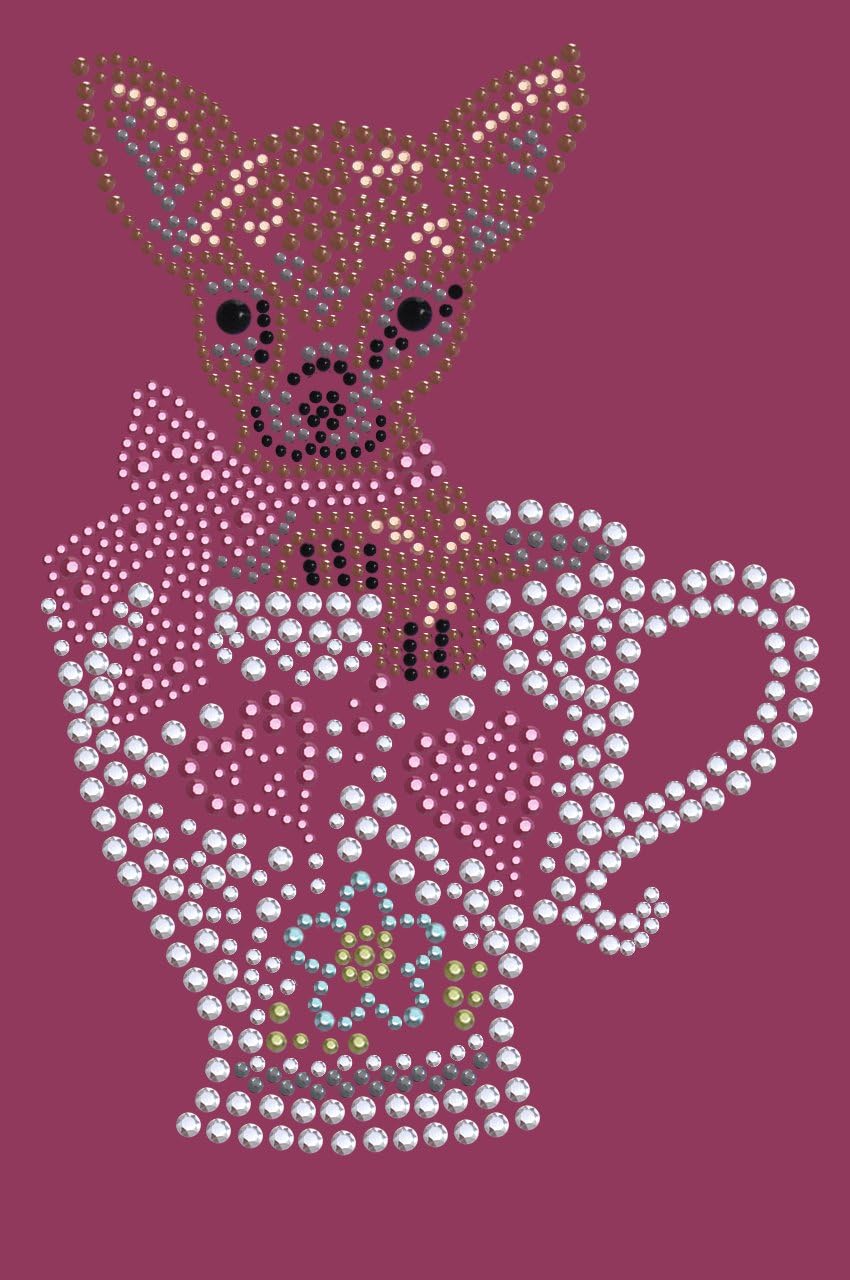 Dog in the Closet, Chihuahua in Teacup - Rhinestone Dog Bandana - Choice of Color - 1