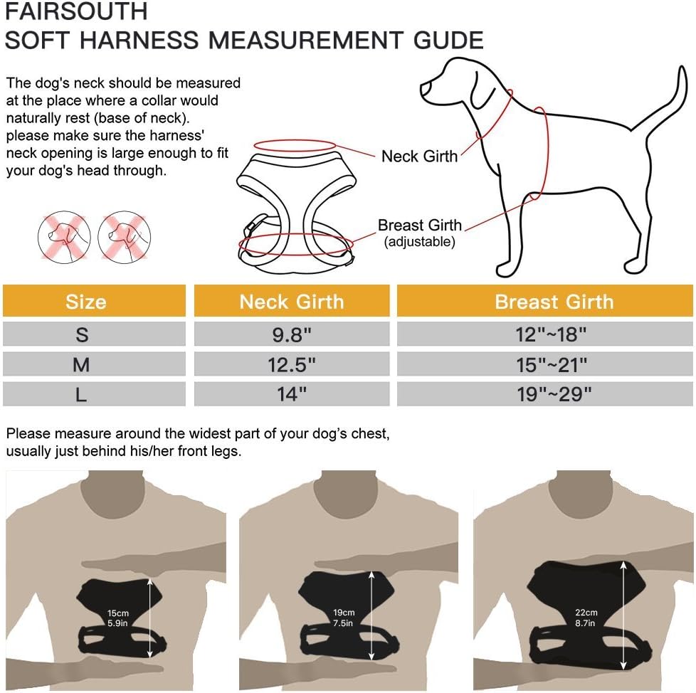FAIRSOUTH Soft Air Mesh Harness for Dogs-Puppies - 2