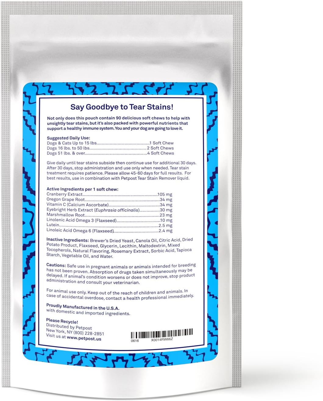 Petpost Tear Stain Remover Soft Chews - Delicious Eye Stain Supplement for Dogs - Natural Treatment for Tear Stains on Dogs-3