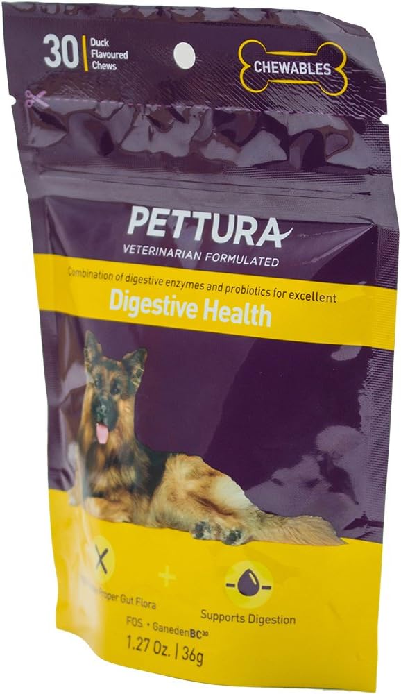 Pettura - Digestive Health, A Combination of Digestive Enzymes, Prebiotics & Probiotics, 30 Chews-2
