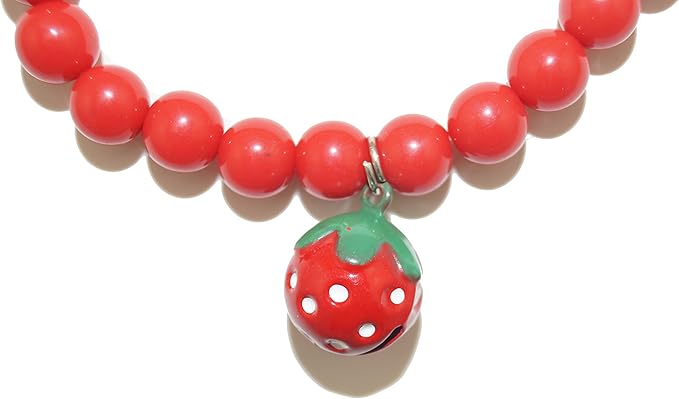 Remeel Pet Cat Dog Necklace Jewelry with Bling Pearls Strawberry Charm for Pets Cats Small Dogs Female Puppy Chihuahua Yorkie Girl Costume Outfits - 2