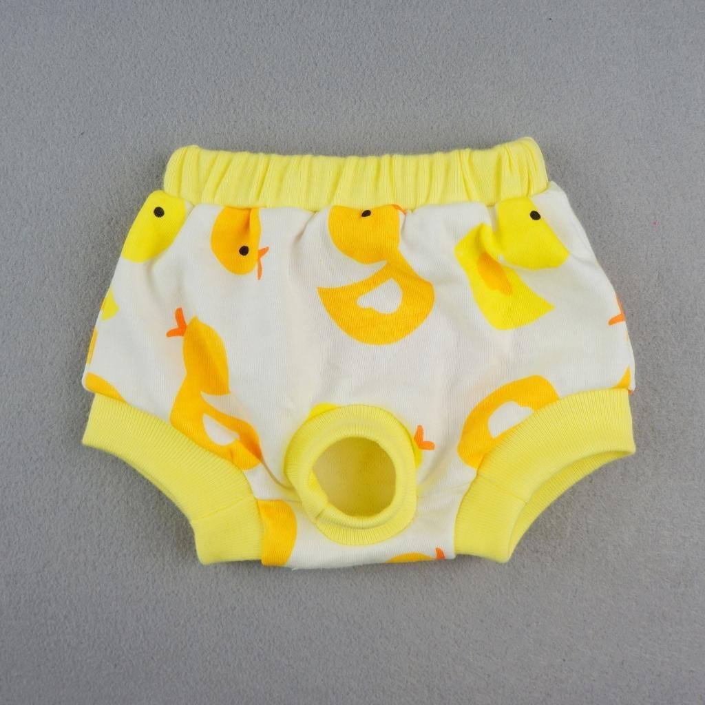 Fitwarm Cute Duck Washable Cotton Dog Diaper Pet Female Sanitary Pant Clothes Apparel 2