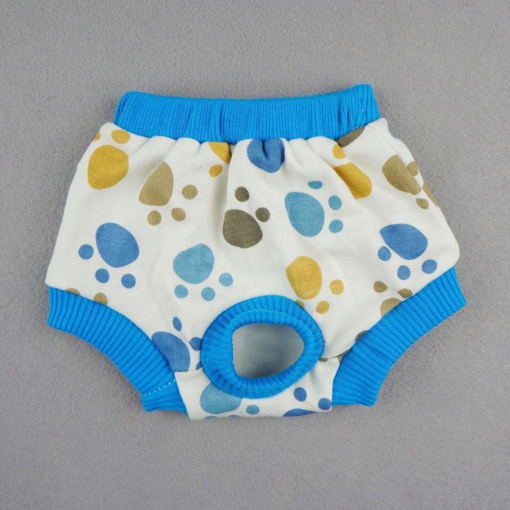 Fitwarm Pet Cute Paws Sanitary Pants Dog Diaper Season Heat Nappies Washable Clothes Apparel 2