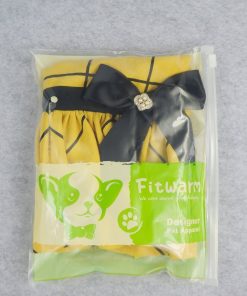 Fitwarm Vintage Ribbon Dog Dress Pet Clothes Vest Shirts Yellow 6