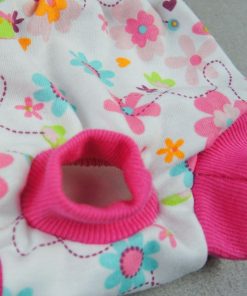 Fitwarm Washable Pink Floral Female Pet Dog Diaper Sanitary Pants Season Heat Nappies Clothes Apparel 3