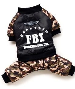 SMALLLEE_LUCKY_STORE Pet FBI Four Legs Cotton Padded Coat