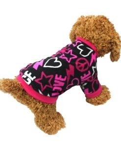 Idepet Pet Dog Cat Clothes Graffiti Style Soft Fleece Sweater Shirt Coat for Small dog Puppy Teddy Chihuahua Poodle Boys Girls 3