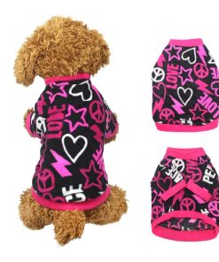 Idepet Pet Dog Cat Clothes Graffiti Style Soft Fleece Sweater Shirt Coat for Small dog Puppy Teddy Chihuahua Poodle Boys Girls 4