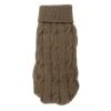 Uxcell Pet Chihuahua Twisted Knit Turtleneck Apparel Sweater, XX-Small, Brown