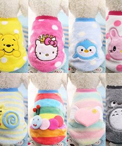 Chicpaw Puppy Pet Vest Small Dog Cat Clothes Shirt Coral Velvet Cartoon Coat Pet Chihuahua Apparel Costume 4