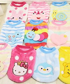 Chicpaw Puppy Pet Vest Small Dog Cat Clothes Shirt Coral Velvet Cartoon Coat Pet Chihuahua Apparel Costume 5