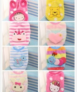 Chicpaw Puppy Pet Vest Small Dog Cat Clothes Shirt Coral Velvet Cartoon Coat Pet Chihuahua Apparel Costume 6