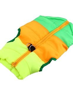 Idepet(TM) Pet Dog Cat Coat with Leash Anchor Color Patchwork Padded Puppy Vest Teddy Jacket Chihuahua Costumes Pug Clothes XS S M L 3