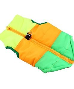 Idepet(TM) Pet Dog Cat Coat with Leash Anchor Color Patchwork Padded Puppy Vest Teddy Jacket Chihuahua Costumes Pug Clothes XS S M L 4