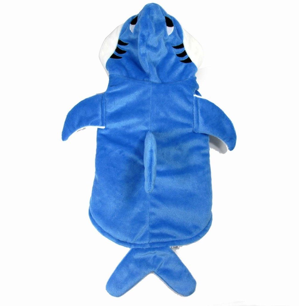 Mangostyle Pet Style Shark Jaws Fancy Dress Costume Outfit Adorable Blue Shark Pet Costume Hoodie Coat for Dogs and Cats 5
