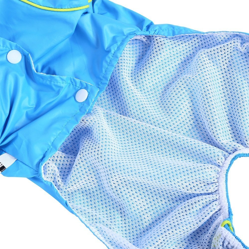 Pet Dog Raincoat Waterproof Jumpsuit Puppy Drawstring Hooded Rain Jacket Blue Slicker Outdoor Protection Clothes, XS 6