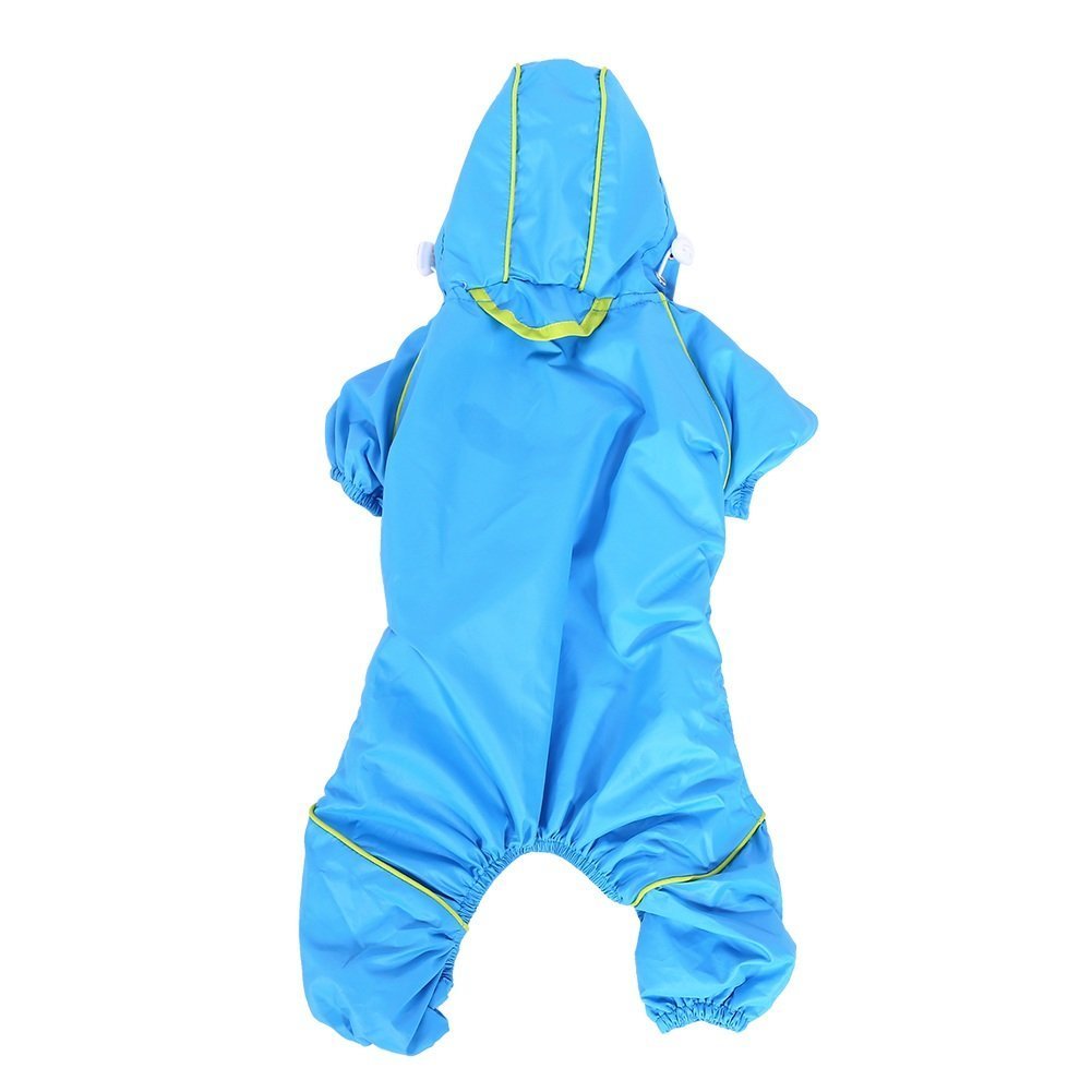 Pet Dog Raincoat Waterproof Jumpsuit Puppy Drawstring Hooded Rain Jacket Blue Slicker Outdoor Protection Clothes, XS 7