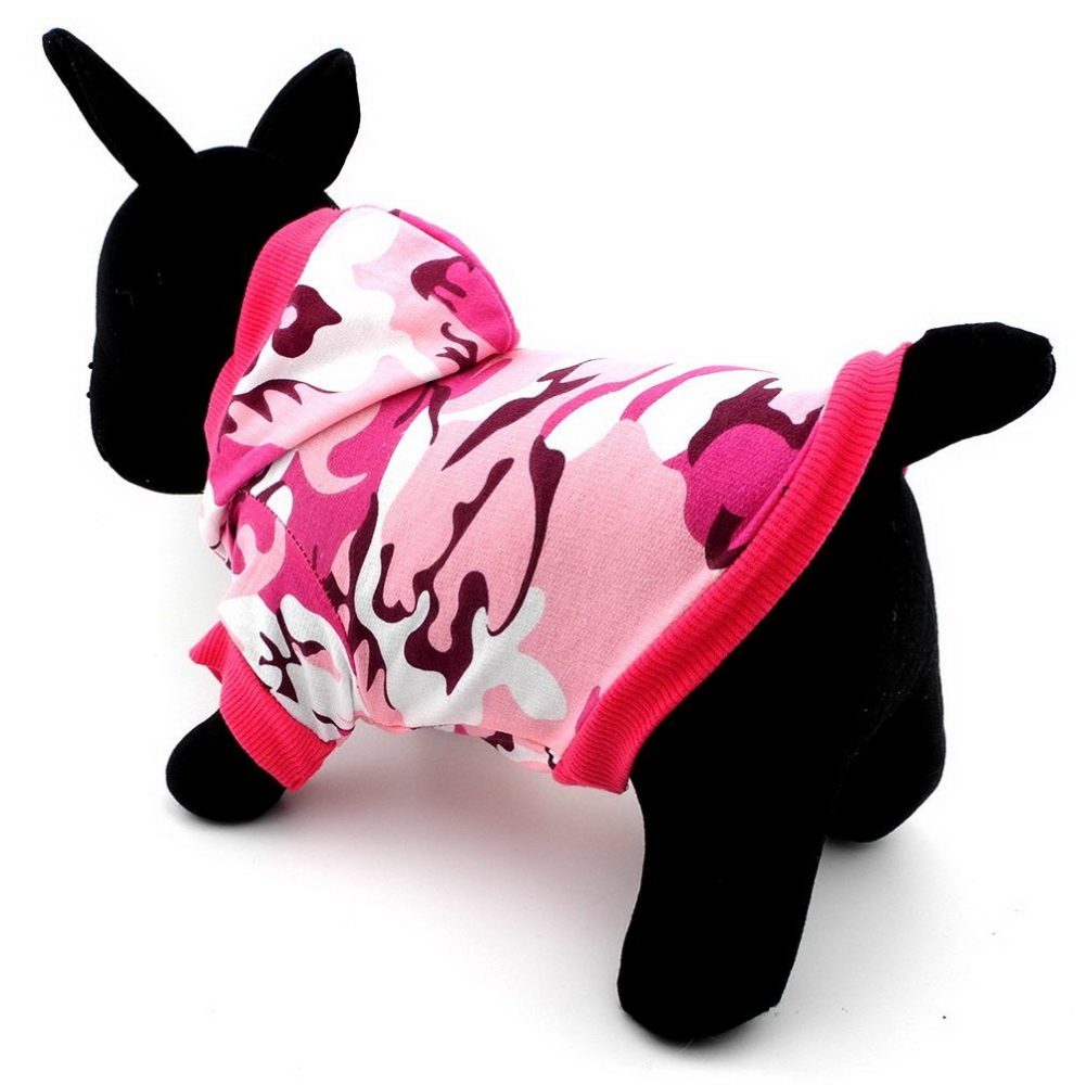 White and Pink Camo Dog Zip-Up Hoodie