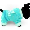 SELMAI Pet Puppy Cat Small Dog Clothes Warm Fleece ANGEL Hoodies Jacket Coat Jumpsuit Outfits Blue XS