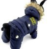 SELMAI Small Dog Apparel for Girls Boys Airman Fleece Winter Coat Snowsuit Hooded Jumpsuit Waterproof Puppy Dog Clothes